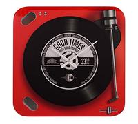 Widdop Musicology Horloge murale avec lecteur de disque Rouge 30 cm