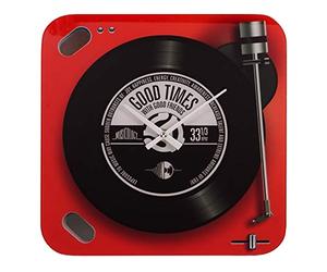 Widdop Musicology Horloge murale avec lecteur de disque Rouge 30 cm