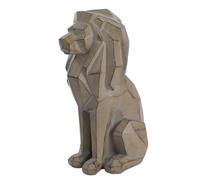 Widdop Naturecraft Collection Figurine de lion assis géométrique en polyrésine Gris 26 cm x 14 cm x 14 cm - Pour les amoureux de la nature Cadeau d'anniversaire Statue d'animal