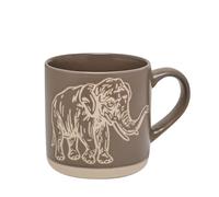 Widdop Naturecraft Tasse en céramique résistante à la cire - Tasse éléphant - Couleur pierre grise - Tasse à café, thé, boissons chaudes - Environ 350 ml - Cadeau sur le thème des animaux pour lui ou