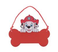 Widdop Plaque en bois à suspendre Pat' Patrouille Marshall pour chambre à coucher Cadeau pour enfants Rouge