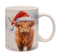 Widdop Tasse de Noël en porcelaine fine avec motif de chapeau de Père Noël - Cadeau de style ferme d'hiver et verres saisonniers