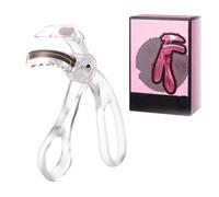 Wide-Angle Eyelash Curler with Comb, Frameless Curler Suits (White) | Frameless wide-angle curler curls and separates lashes in one step with a soft silicone pad and ergonomic grip for daily use
