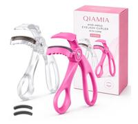 Wide-Angle Eyelash Curler with Comb, lot de 2 recourbe-cils transparent et rose avec peigne intégré, coussinets de rechange, maison et voyage (Mixed)