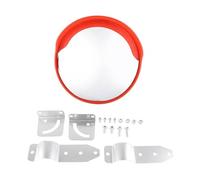 Wide Angle Traffic Mirror Round Safety Convex Mirror with Mounting Hardware for Driveway Road Safety Orange 30cm