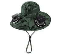 Wide Brim Hat Fan - UV Protection Summer Headdress, Adjustable Cooling Hat with Ventilation, Lightweight Headwear with Sun Shield, Outdoor Accessory, Sun Protection for Gardeners Fishermen Campers