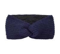 Wide Cross Fleece Lined Knitted Headbands For Woman Solid Warm Hairband Elastic Sports Yoga Headwear Hair Accessories(Deep Blue)