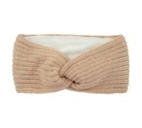 Wide Cross Fleece Lined Knitted Headbands For Woman Solid Warm Hairband Elastic Sports Yoga Headwear Hair Accessories(Beige pink)