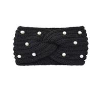 Wide Cross Pearl Hairband For Women Solid Color Warm Elastic Sports Yoga Headwear Hair Accessories(Color24)