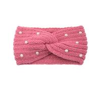 Wide Cross Pearl Hairband For Women Solid Color Warm Elastic Sports Yoga Headwear Hair Accessories(Color12)