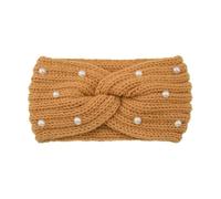 Wide Cross Pearl Hairband For Women Solid Color Warm Elastic Sports Yoga Headwear Hair Accessories(Color15)