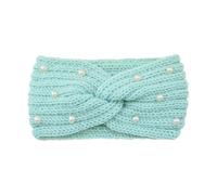 Wide Cross Pearl Hairband For Women Solid Color Warm Elastic Sports Yoga Headwear Hair Accessories(Color05)