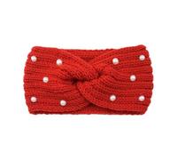 Wide Cross Pearl Hairband For Women Solid Color Warm Elastic Sports Yoga Headwear Hair Accessories(Color22)