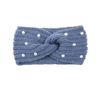 Wide Cross Pearl Hairband For Women Solid Color Warm Elastic Sports Yoga Headwear Hair Accessories(Color10)