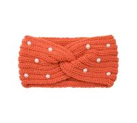 Wide Cross Pearl Hairband For Women Solid Color Warm Elastic Sports Yoga Headwear Hair Accessories(Color01)