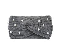 Wide Cross Pearl Hairband For Women Solid Color Warm Elastic Sports Yoga Headwear Hair Accessories(Color20)