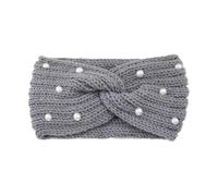 Wide Cross Pearl Hairband For Women Solid Color Warm Elastic Sports Yoga Headwear Hair Accessories(Color17)