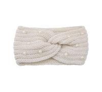 Wide Cross Pearl Hairband For Women Solid Color Warm Elastic Sports Yoga Headwear Hair Accessories(Color21)