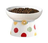 Wide Elevated Cat Bowls, Elevated Shallow Cat Food Dish, Whisker Non-Slip Elevated Cat Bowl, Easy Clean Elevated Cat Bowl, Modern Elevated Cat Food Bowl, Portable and Ideal for Cat Feeding