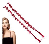 Wide Fabric Floral Bra Straps - 1 inch Width Strap with Delicate Flower Embroidery, Durable Metal Hooks and Adjusters, Decorative Shoulder Belts, Simple Swap Out for Strapless Bras