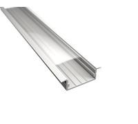 WiDE-IN-20 Profilé encastrable LED en aluminium blanc pour bandes LED avec cache transparent pour bandes LED jusqu'à max. 20 mm (profil 1 m blanc + cache transparent) 1 m