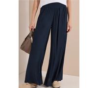 Wide Leg Pantalon avec structure crêpe
