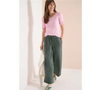 Wide Leg Pantalon Loose Fit en mélange de lin