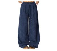 Wide Leg Pants for Women High Waisted Drawstring with Pockets | Subtle Vertical Texture Relaxed Hip Room Long Flowing Silhouette Clean Solid Finish Simple Pairing Daily Outfit Versatility