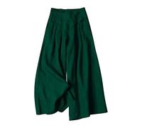 Wide Leg Trousers for Women UK Ladies Boho Palazzo Pants Elasticated High Waist Culotte Office Work Going Out Loose Crepe Bottoms Loungewear Hiking Pants FRJA0626