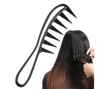 Wide Tooth Comb - Curly Hair Salon Barber Comb, Anti Static Shark Tooth Styling Tool, Salon Quality Brush | 7.5 Inch, Large Combs For Wet, Thick, And Wavy Hair Men, Women & Wigs, 1*Pc