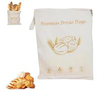 Wide Zipper Access Cotton & Beeswax Bread Bags for Sourdough, Reusable Beeswax Food Storage Bags, for Bread Fruits Vegetables (1Pc)
