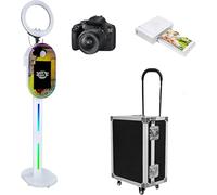 WideMeet Cabine photo portable avec écran tactile de 15,6" pour selfies, appareil photo reflex numérique pour mariages, fêtes, événements (machine blanche, ensemble complet)