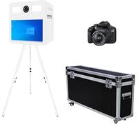 WideMeet Machine de Cabine Photo Miroir Magic Mirror avec Écran Tactile LCD de 21,5 Pouces, Appareil Photo Selfie pour Mariages, Fêtes, Événements (Machine Blanche, cabine photo + appareil photo)
