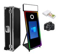 WideMeet Miroir portable pour appareil photo avec écran tactile de 43 pouces - Selfie Photobooth - Avec étui de transport pour mariage, fête, événement (kit complet noir)