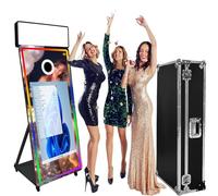 WideMeet Miroir portable pour appareil photo avec écran tactile de 43 pouces - Selfie Photobooth - Avec étui de transport - Pour mariage, fête, événement (machine noire)