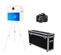 WideMeet Miroir pour photomaton magique avec écran tactile LCD de 54,5 cm, appareil photo pour selfies, mariages, fêtes, événements (machine blanche, machine de photomaton + appareil photo)