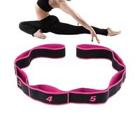 Widerstandsband - Fitnessband | Stretching Gurt mit Nummern | Resistance Band for Exercise für Muskelaufbau | 8-Schlaufen Yoga Gurt für Frauen & Männer | Home Gym Pilates Training Arm Rücken Beine Pin