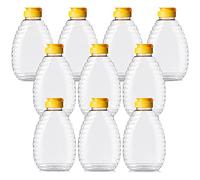 WideSmart 10 Pcs Bouteille de Compression de Miel, Distributeur de Miel Bouteille à Sauce Bouteille à Condiments Flacons Plastique avec Bouchon Sauce Bouteilles Distributeur Flacon Souple Plastique
