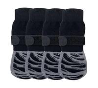 WideSmart Lot de 2 paires de chaussettes antidérapantes pour chien - Protection des pattes - Sangles réglables - Protection des pattes d'animaux de compagnie - Pour l'intérieur sur sols en bois dur