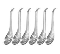 WideSmart Lot de 6 cuillères à caviar fendues en acier inoxydable pour soupe, salade et dîner, cuillères moléculaires