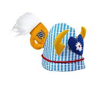 Widmann 0063C - Chapeau Fête de la bière avec bois de cerf, cœurs edelweiss et chope de bière, fête populaire, fête de la bière, carnaval, fête à thème