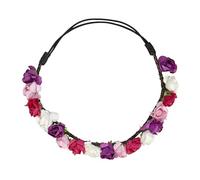 WIDMANN 01096 - Bandeau Fleurs Femme Adulte, Années 60, Hippie, Moyen Âge, Carnaval, Soirées à Thème, Multicolore