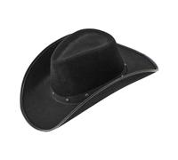 Widmann 01101 Chapeau de Cowboy avec Rivets pour Adulte Noir | Chapeau noir style western, accessoire pour costumes de cow-boy, cow-girl et western, carnaval