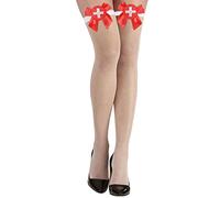 Widmann 01286 ? Bas Résille Poisson sans Support pour Infirmière avec n?UD Papillon en Satin, et Autres Jouets, Rouge