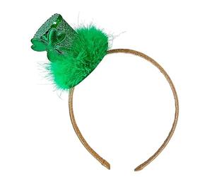 WIDMANN 01974 - Serre-tête mini cylindre Saint Patrick, avec plumes, chapeau, coiffe, accessoire, fête à thème, carnaval
