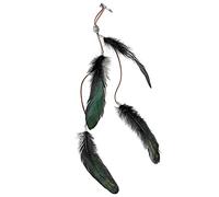 WIDMANN 01983 - Barrette à Cheveux avec Plumes, Femme Adulte, années 60, Hippie, Enfants des Fleurs, Indien, Carnaval, Couleur Noir