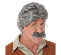 Widmann 02369 - Perruque Geppetto avec barbe, gris, cheveux synthétiques, perruque courte, grand-père
