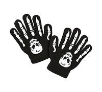 Widmann 02421 ? Gants Squelette avec tête de Mort, Taille Enfant Noir Taille Unique