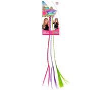 Widmann 03005 - Pince à cheveux avec étoile à paillettes et trois tresses colorées, extension de cheveux, mèches, licorne, carnaval, fête à thème