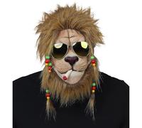 Widmann 03302 Masque Cooler Rasta Lion avec Peluche Mixte - Adulte, Marron